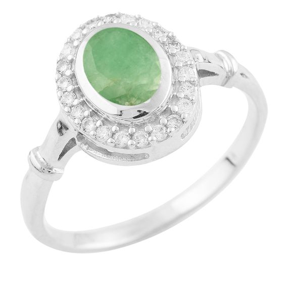 Серебряное кольцо с изумрудом