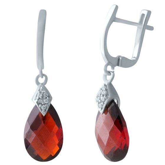 Серебряные серьги с гранатом 10.825ct