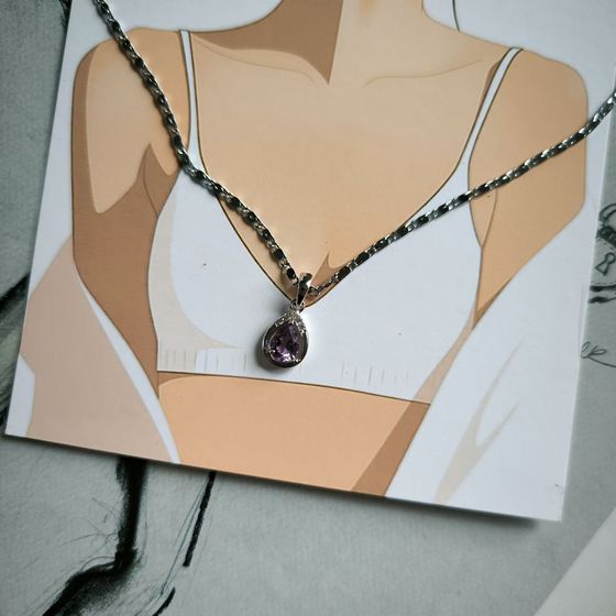 Серебряная подвеска с аметистом 0.688ct