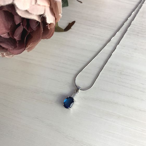 Серебряная подвеска с топазом Лондон Блю 1.949ct