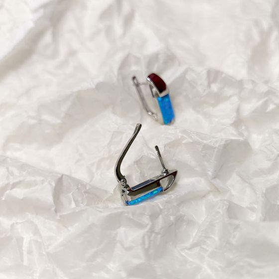 Серебряные серьги с опалом 1.913ct