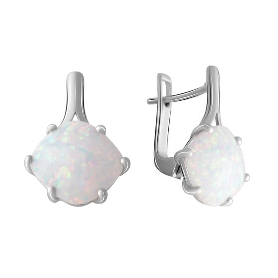Серебряные серьги с опалом 3.49ct