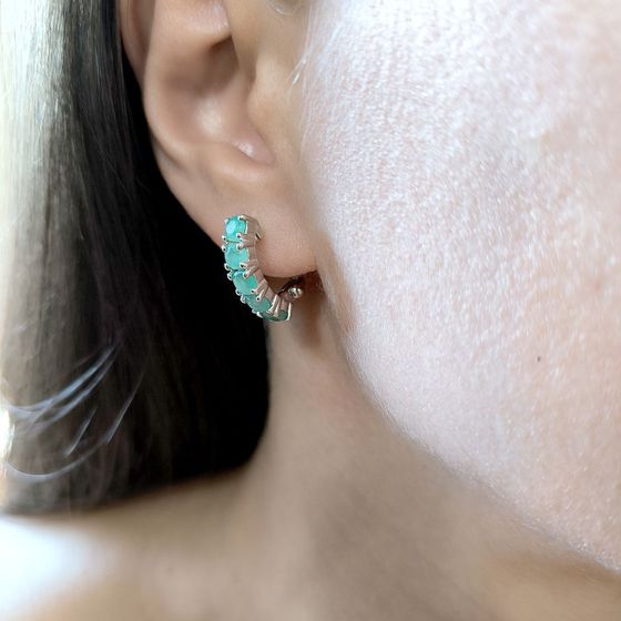 Серебряные серьги с изумрудом 2.367ct