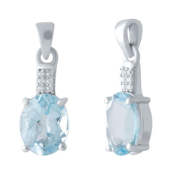 Серебряная подвеска с топазом