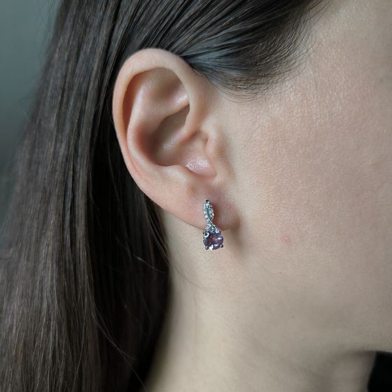 Серебряные серьги с аметистом 1.634ct