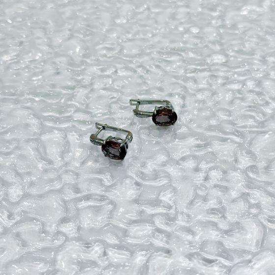 Серебряные серьги с султанитом 5.115ct