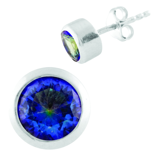 Серебряные серьги с мистик топазом 1.54ct