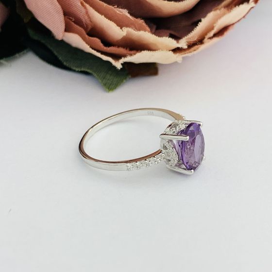 Серебряное кольцо с александритом 2.595ct