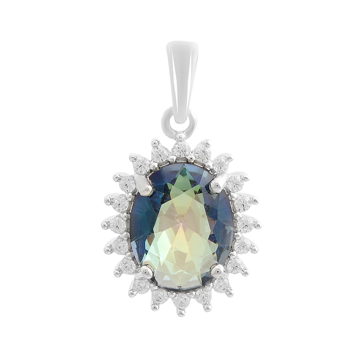Серебряная подвеска с мистик топазом 2.113ct