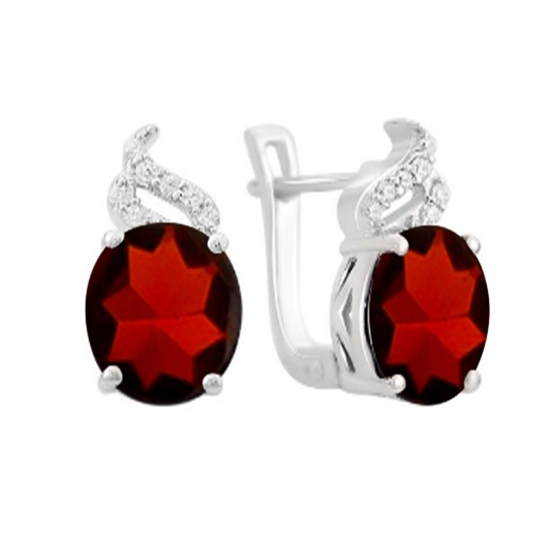 Серебряные серьги с гранатом 3.207ct