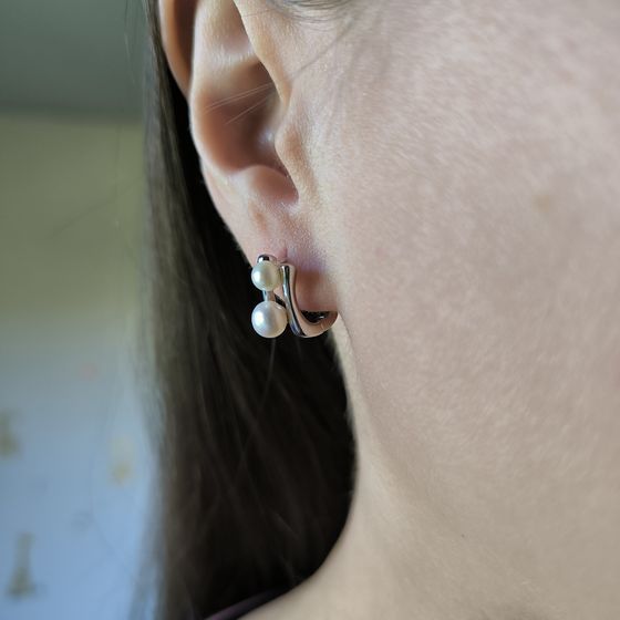 Серебряные серьги с жемчугом 4.75ct