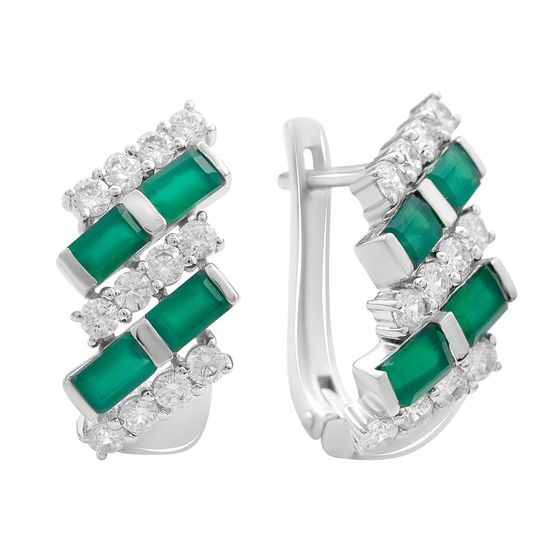 Серебряные серьги с агатом 5.288ct