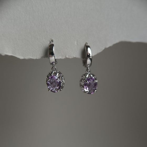 Серебряные серьги с аметистом 2.175ct