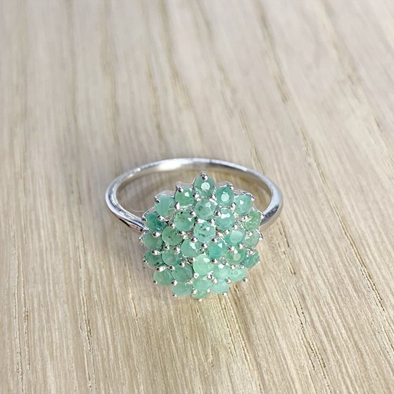 Серебряные серьги с изумрудом 2.245ct