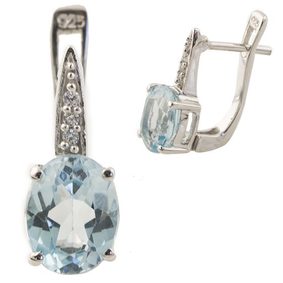 Серебряные серьги с топазом 4.525ct