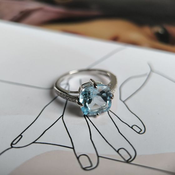 Серебряное кольцо с топазом 5.29ct