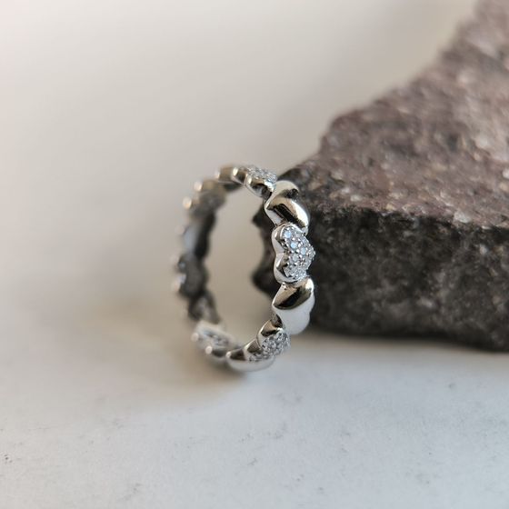 Серебряное кольцо с фианитами