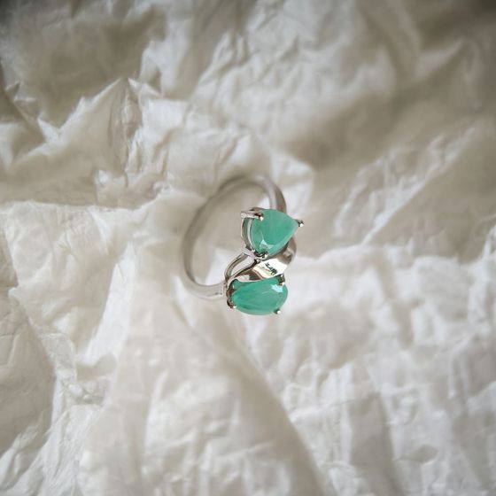 Серебряное кольцо с изумрудом 2.008ct