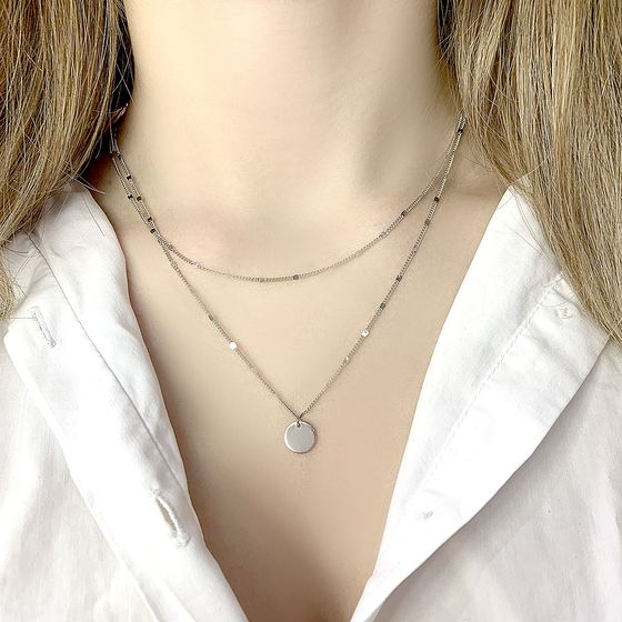 Серебряное колье без камней