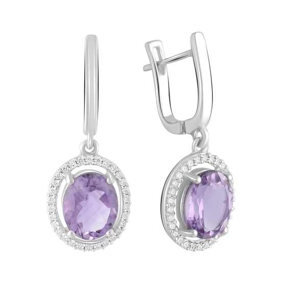Серебряные серьги с аметистом 5.495ct