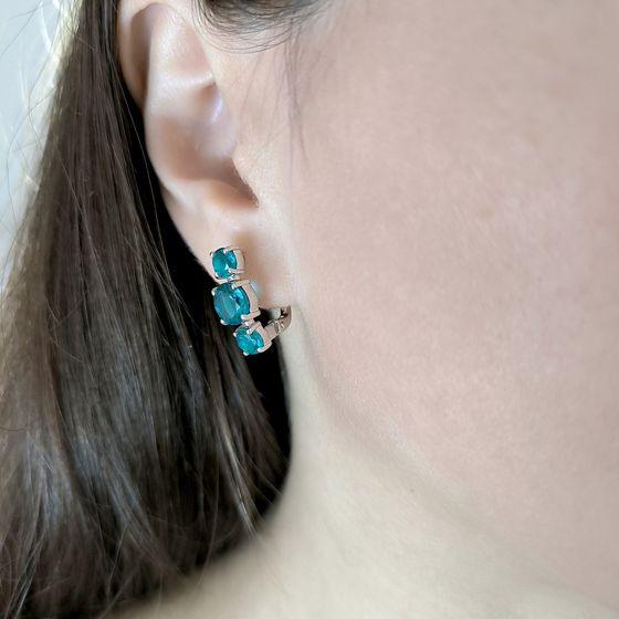 Серебряные серьги с изумрудом nano 3.2ct