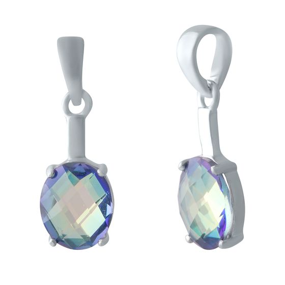 Серебряная подвеска с мистик топазом 4.507ct