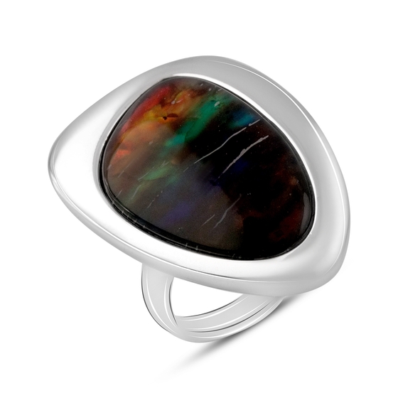 Серебряное кольцо с аммолитом 15.267ct