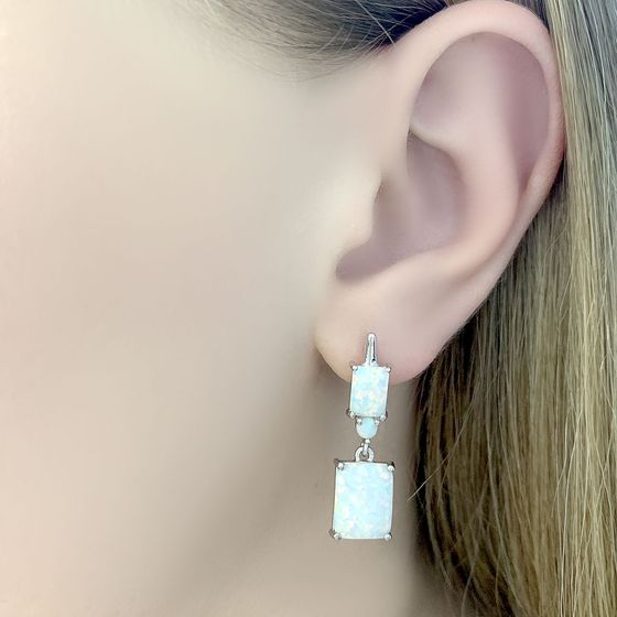 Серебряные серьги с опалом 2.525ct