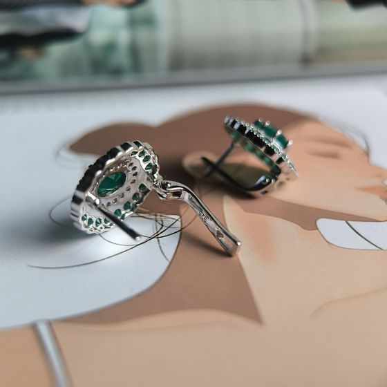 Серебряные серьги с агатом