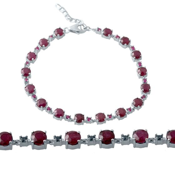 Серебряный браслет с рубином