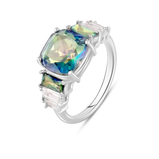 Серебряное кольцо с мистик топазом 3.76ct
