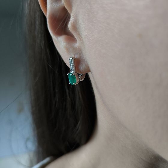 Серебряные серьги с агатом 1.617ct