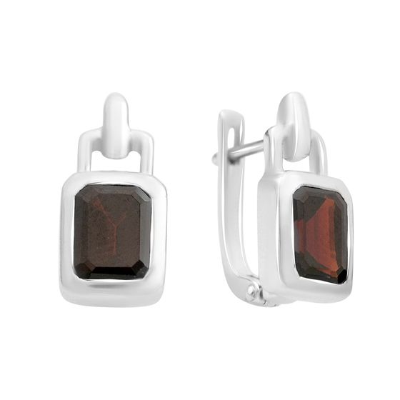 Серебряные серьги с гранатом 3.81ct