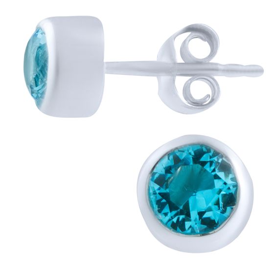 Серебряные серьги с топазом Лондон Блю 0.737ct