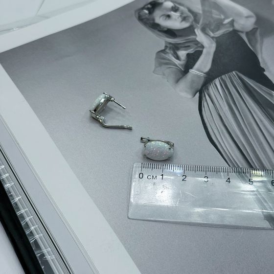 Серебряные серьги с опалом 4.417ct