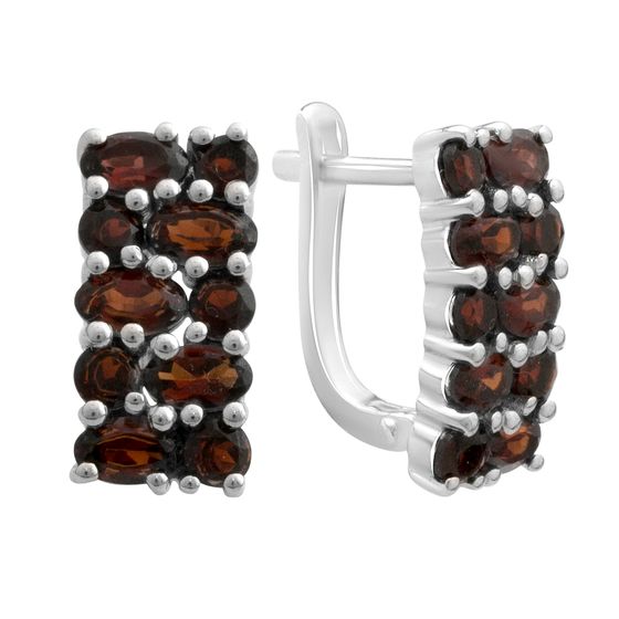 Серебряные серьги с гранатом 4.825ct