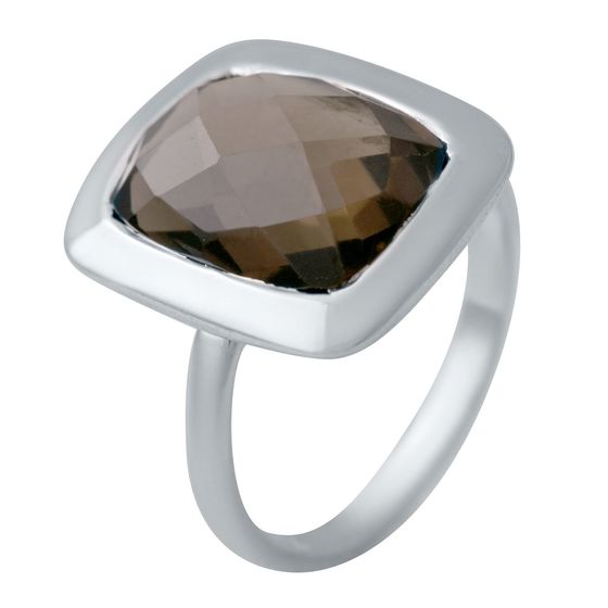 Серебряное кольцо с раухтопазом (димчатым кварцем) 5.528ct
