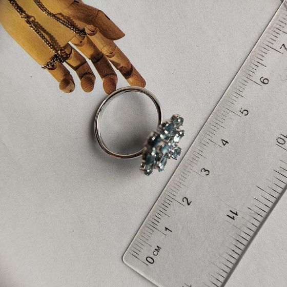 Серебряное кольцо с топазом Лондон Блю 3.038ct, топазом