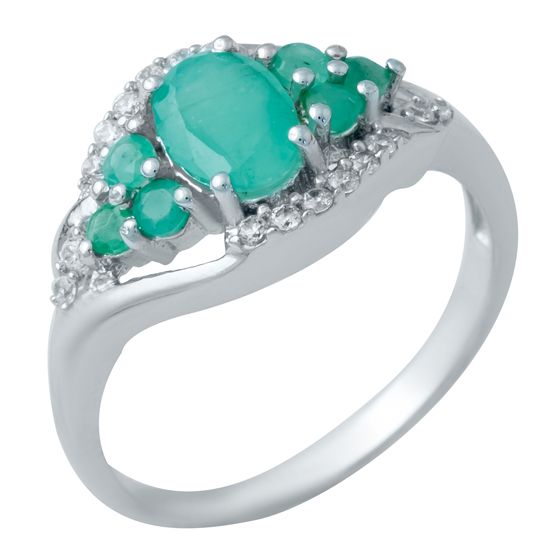 Серебряное кольцо с изумрудом 1.19ct