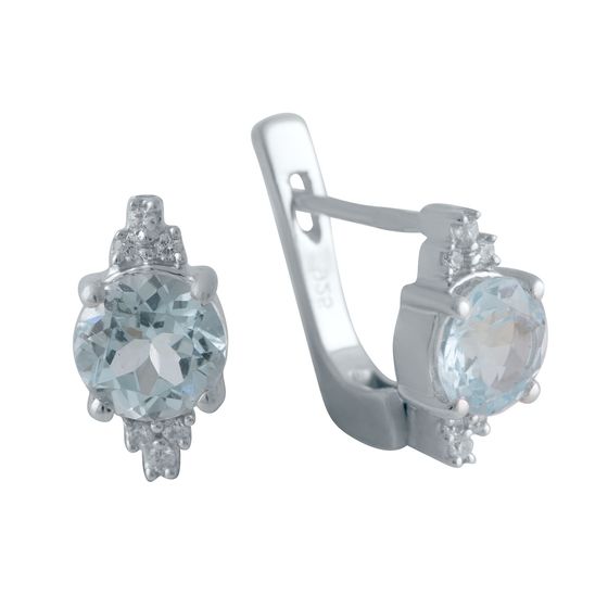 Серебряные серьги с топазом 3.61ct