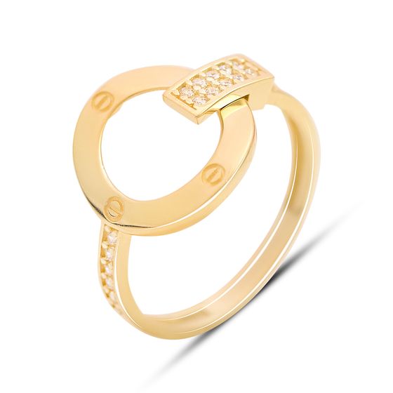 Золотое кольцо с фианитами 0.21ct