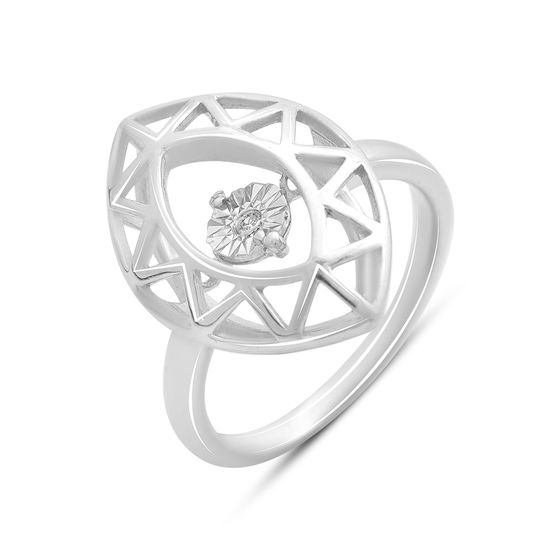 Серебряное кольцо с бриллиантом