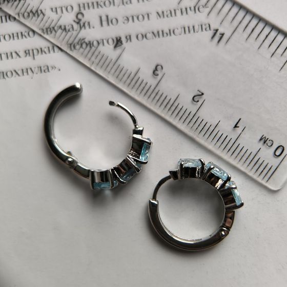 Серебряные серьги с топазом 5.859ct