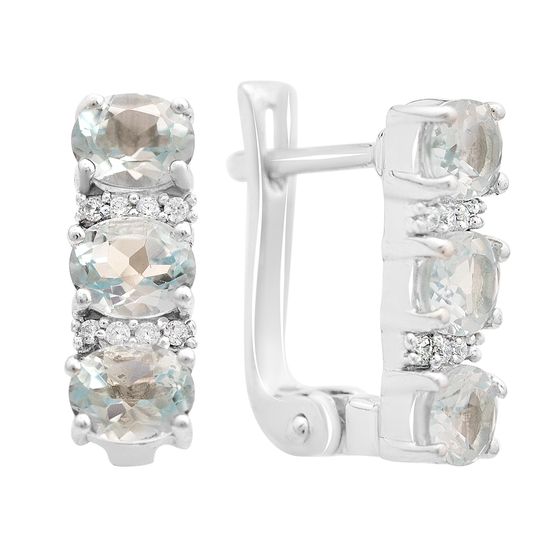 Серебряные серьги с топазом