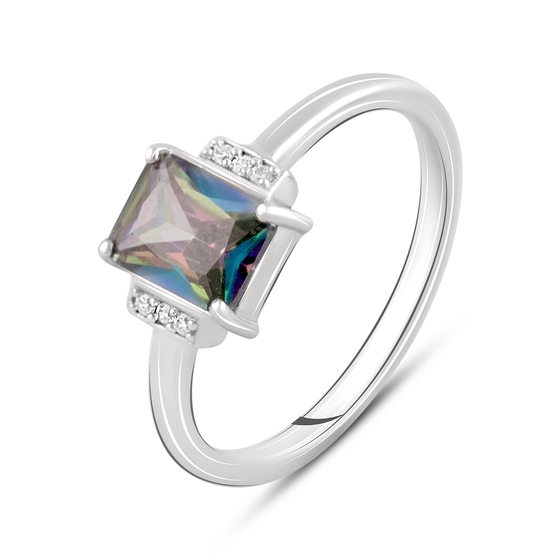 Серебряное кольцо с мистик топазом 2.48ct