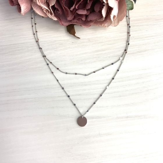 Серебряное колье без камней