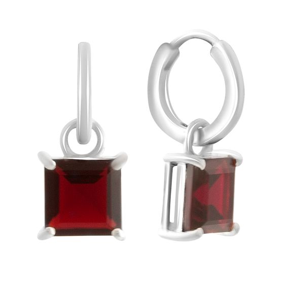 Серебряные серьги с гранатом 4.1ct