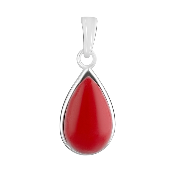 Серебряная подвеска с кораллом