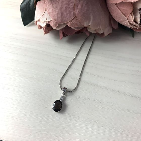 Серебряная подвеска с раухтопазом (дымчатым кварцем) 2.199ct