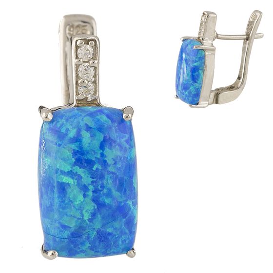 Серебряные серьги с опалом 3.3ct
